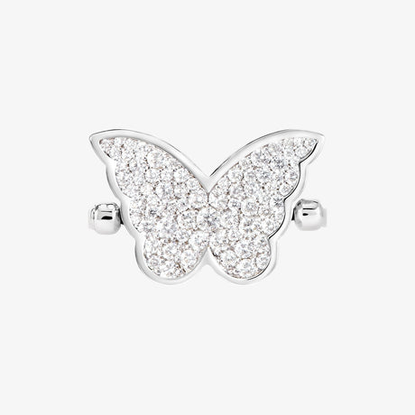 Classic Butterfly White Gold Diamond Reversible Large Ring - RING WOMAN by Samra Jewellery