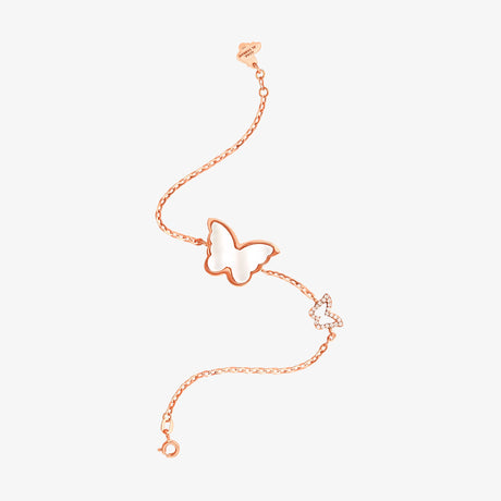 Classic Butterfly Rose Gold Mother of Pearl Single Bracelet - BRACELET WOMAN by Samra Jewellery