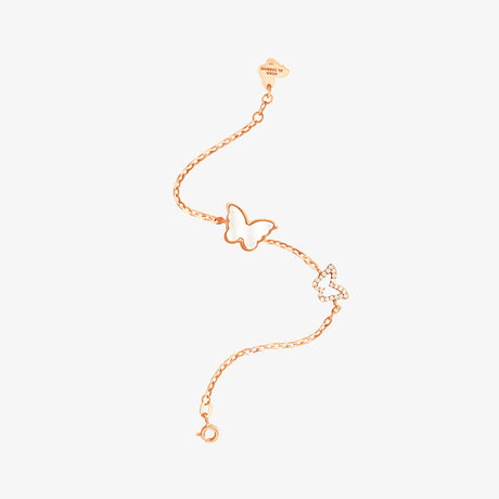 Classic Butterfly Rose Gold Mother of Pearl Kids Single Bracelet - BRACELET KIDS by Samra Jewellery