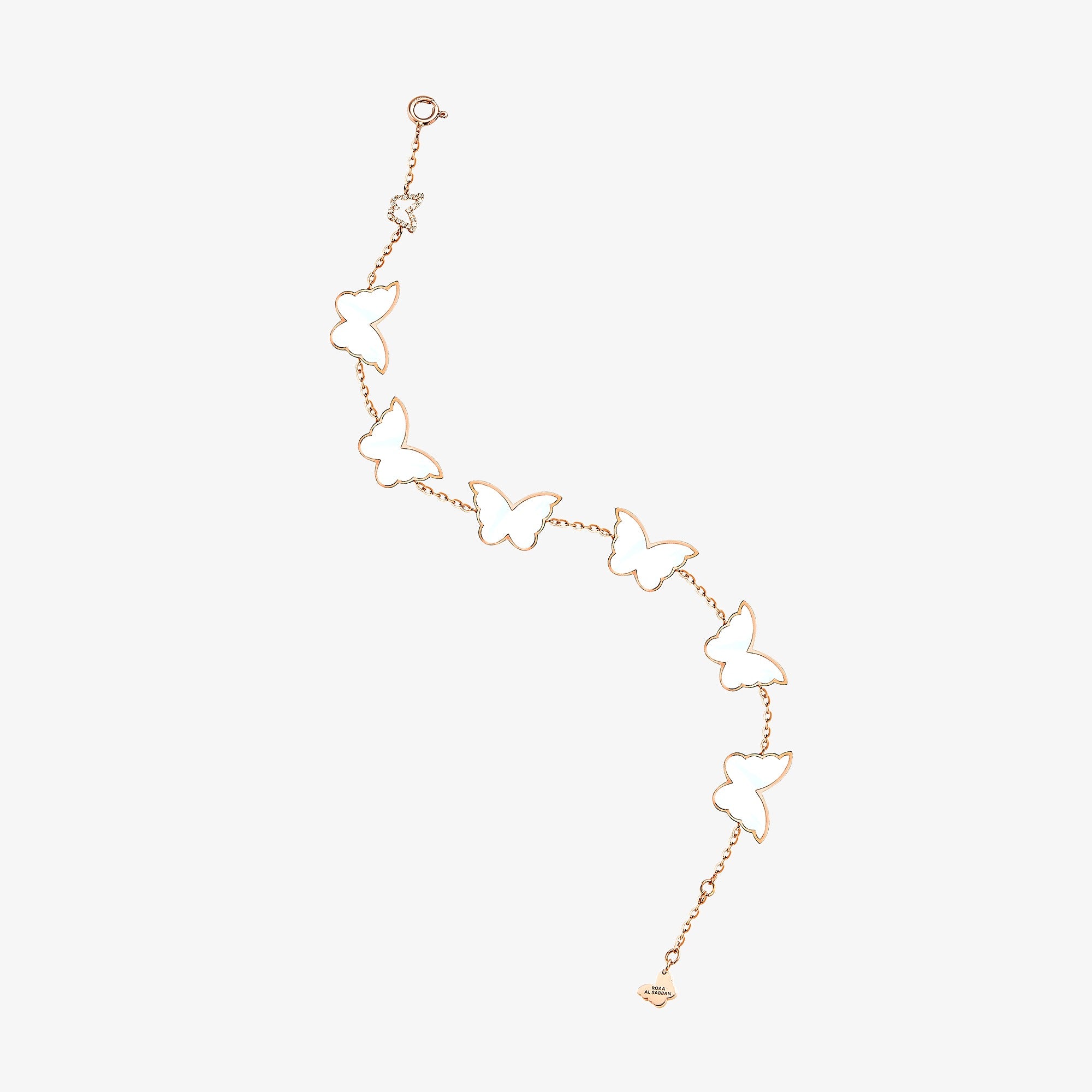 Classic Butterfly Rose Gold Mother of Pearl Multi Bracelet