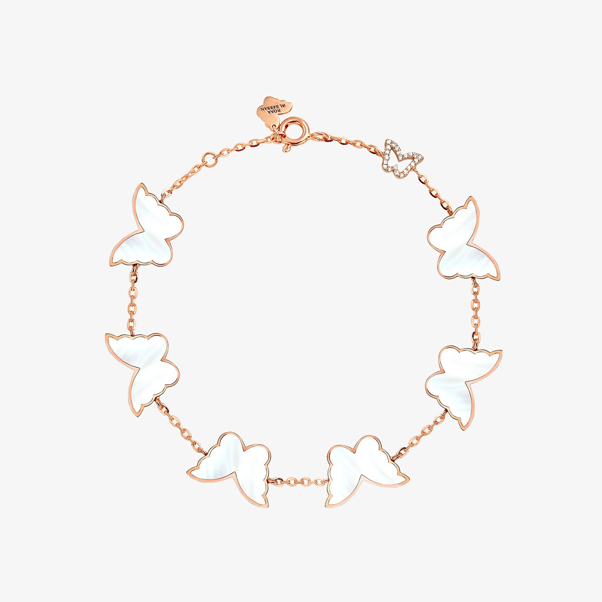 Classic Butterfly Rose Gold Mother of Pearl Multi Bracelet