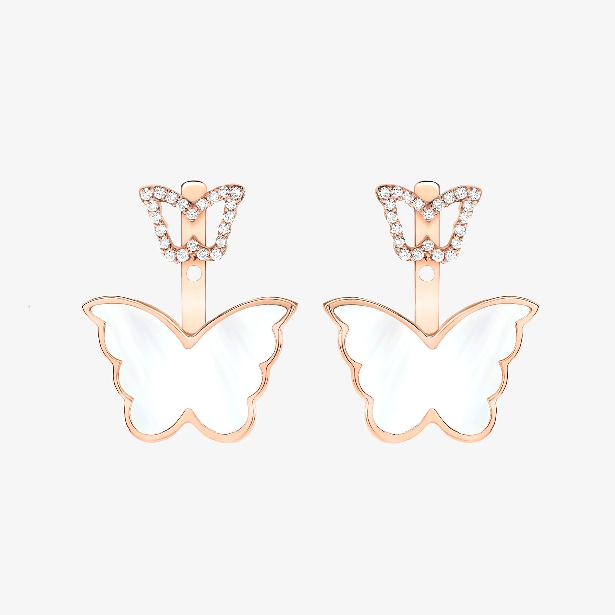 Classic Butterfly Rose Gold Mother of Pearl Ear Jacket