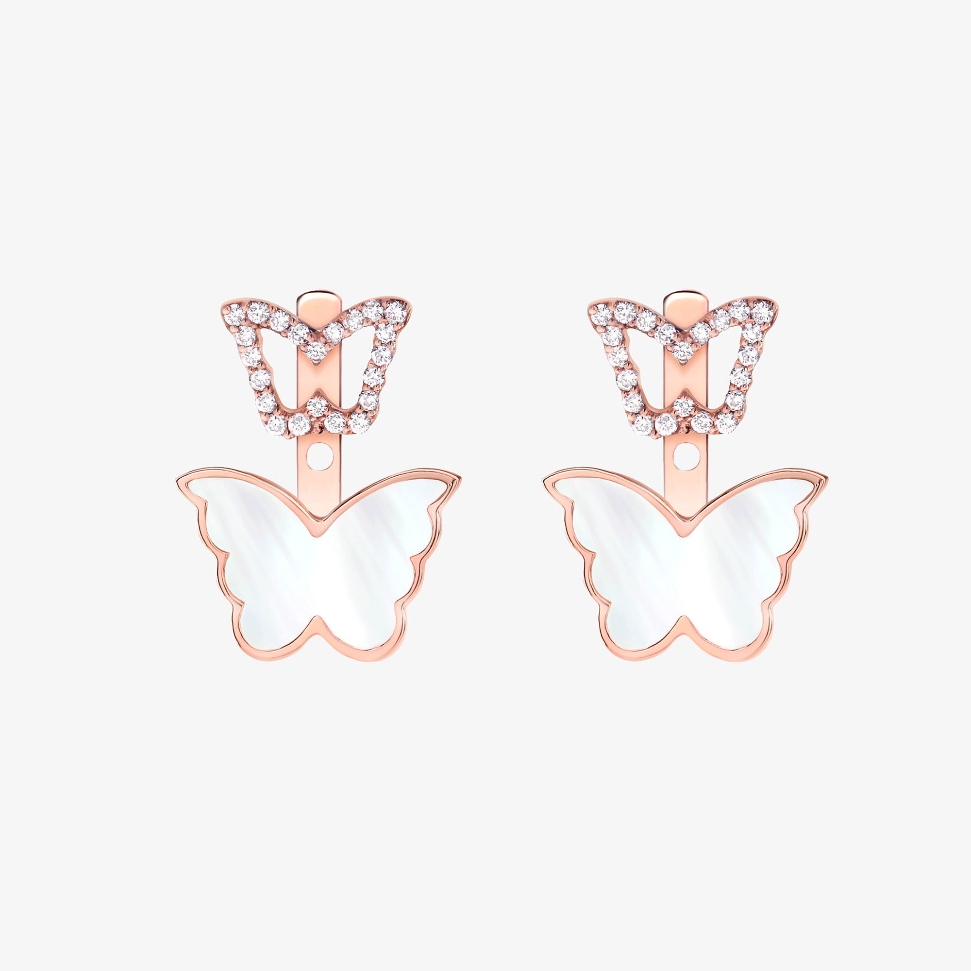 Classic Butterfly Rose Gold Mother of Pearl Kids Ear Jacket