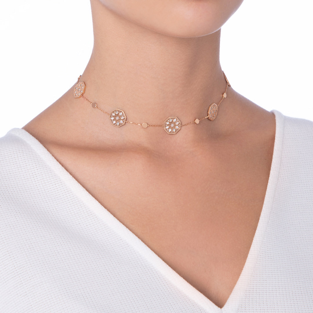 Classic Turath Mini Choker Necklace - Samra Jewellery - Diamond Jewellery - TURATH