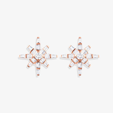 Daw Rose Gold Diamond Stud Earrings - EARRING WOMAN by Samra Jewellery