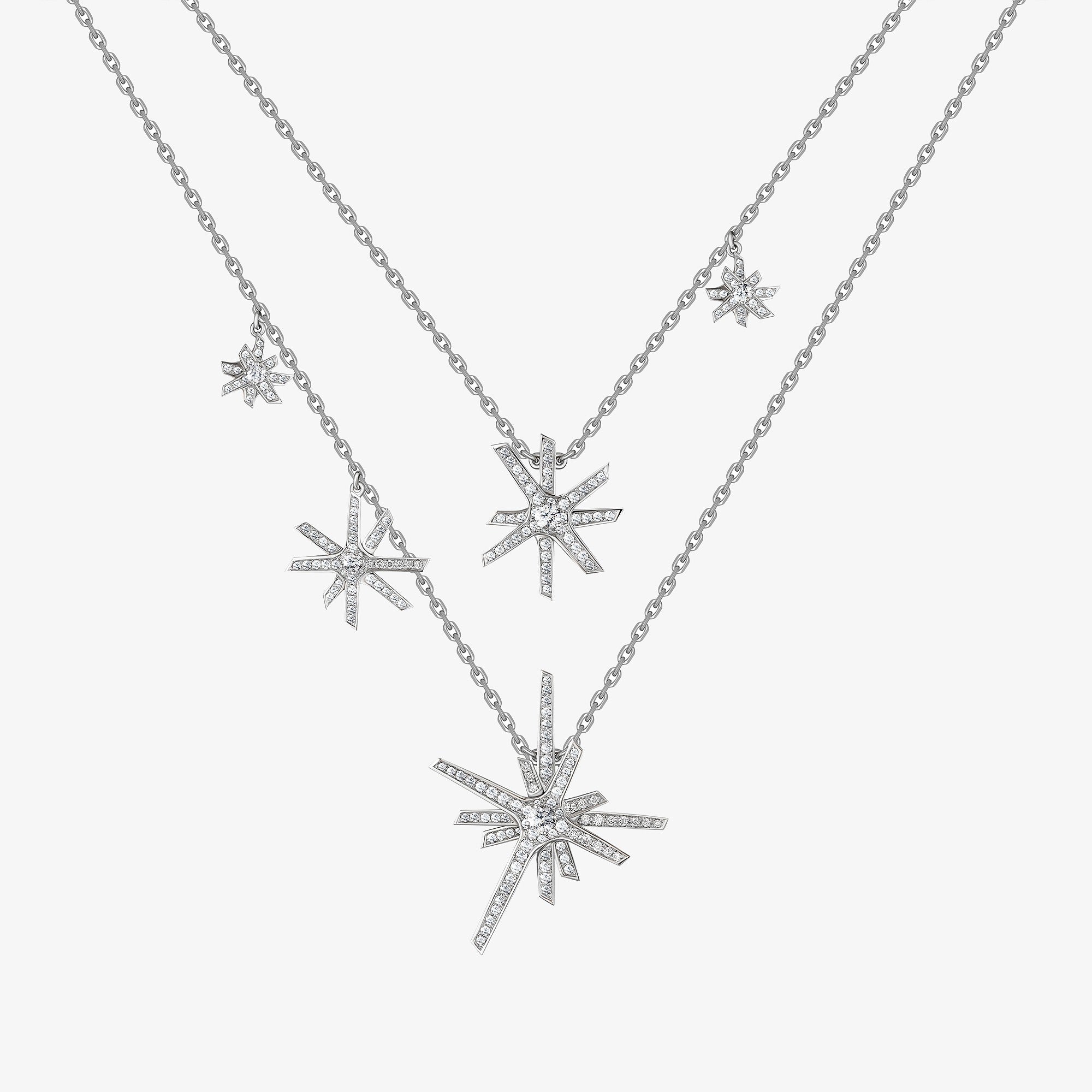 عقد ماسي مزدوج بقلادات متعددة من مجموعة ضوء