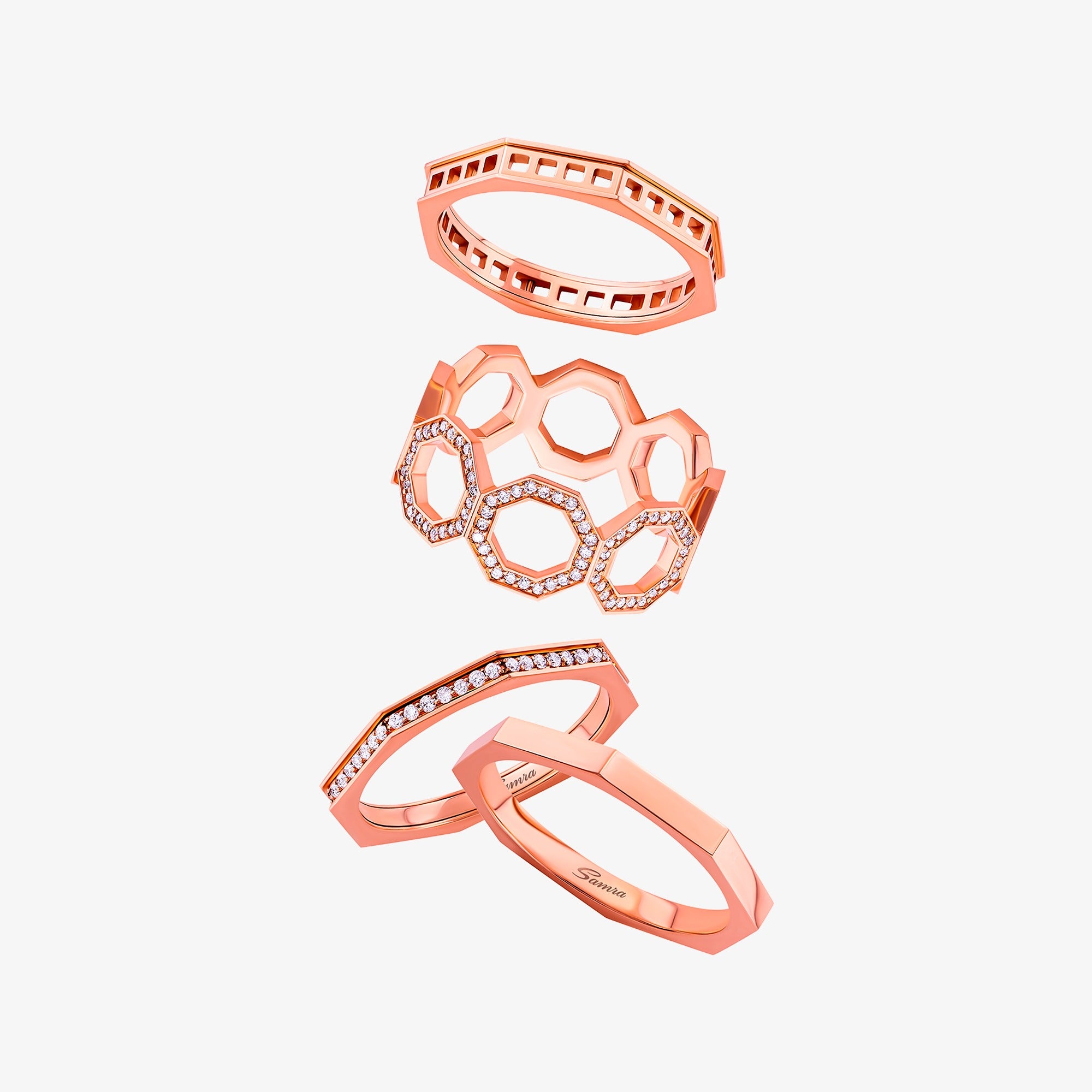 خاتم ذهبي زهري من دبلة تراث