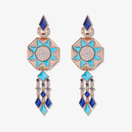 Sarh Turquoise Diamond Earrings - EARRING WOMAN by Samra Jewellery