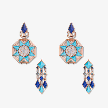 Sarh Turquoise Diamond Earrings - EARRING WOMAN by Samra Jewellery