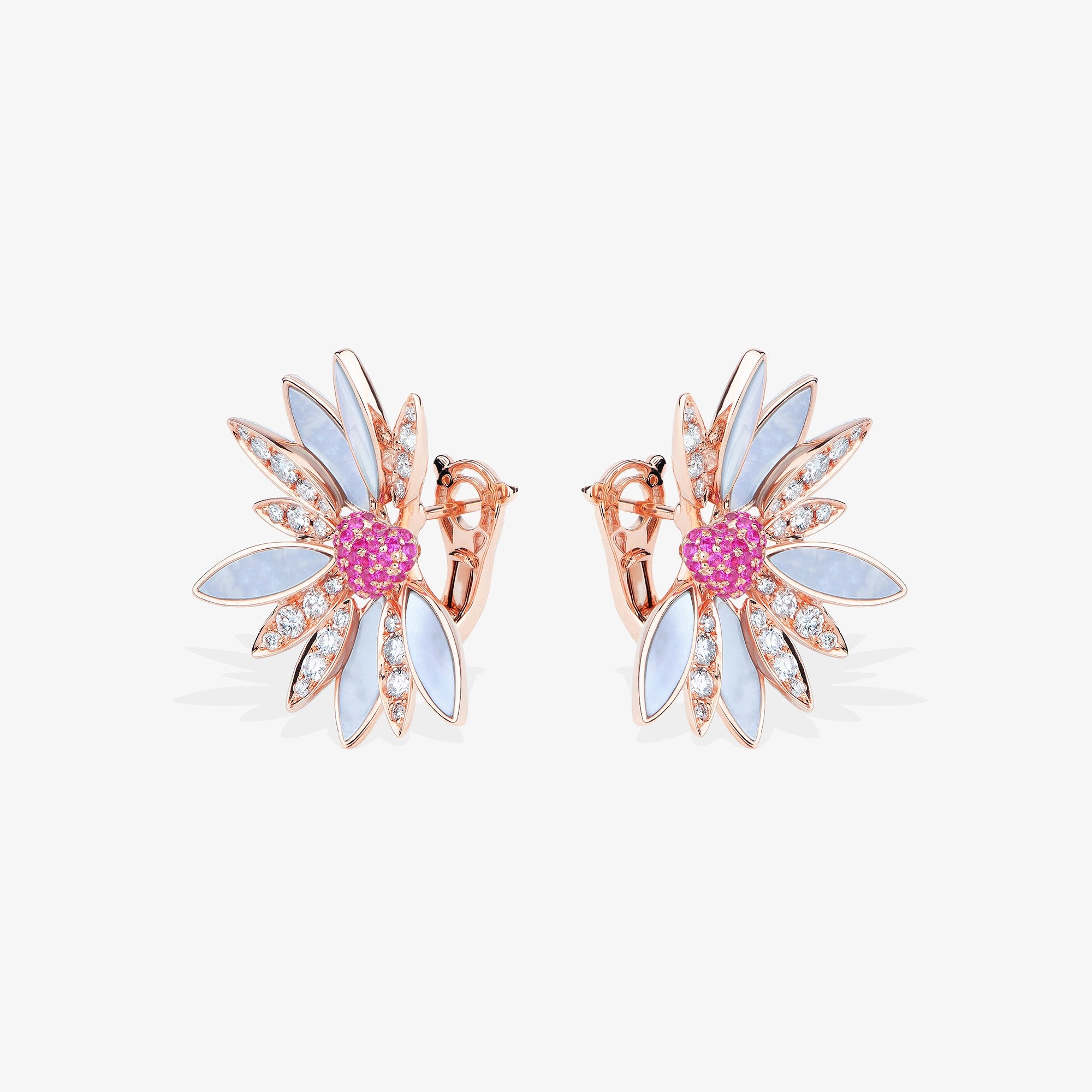 Love Me, Love Me Not Rose Gold Pink Sapphire Earring