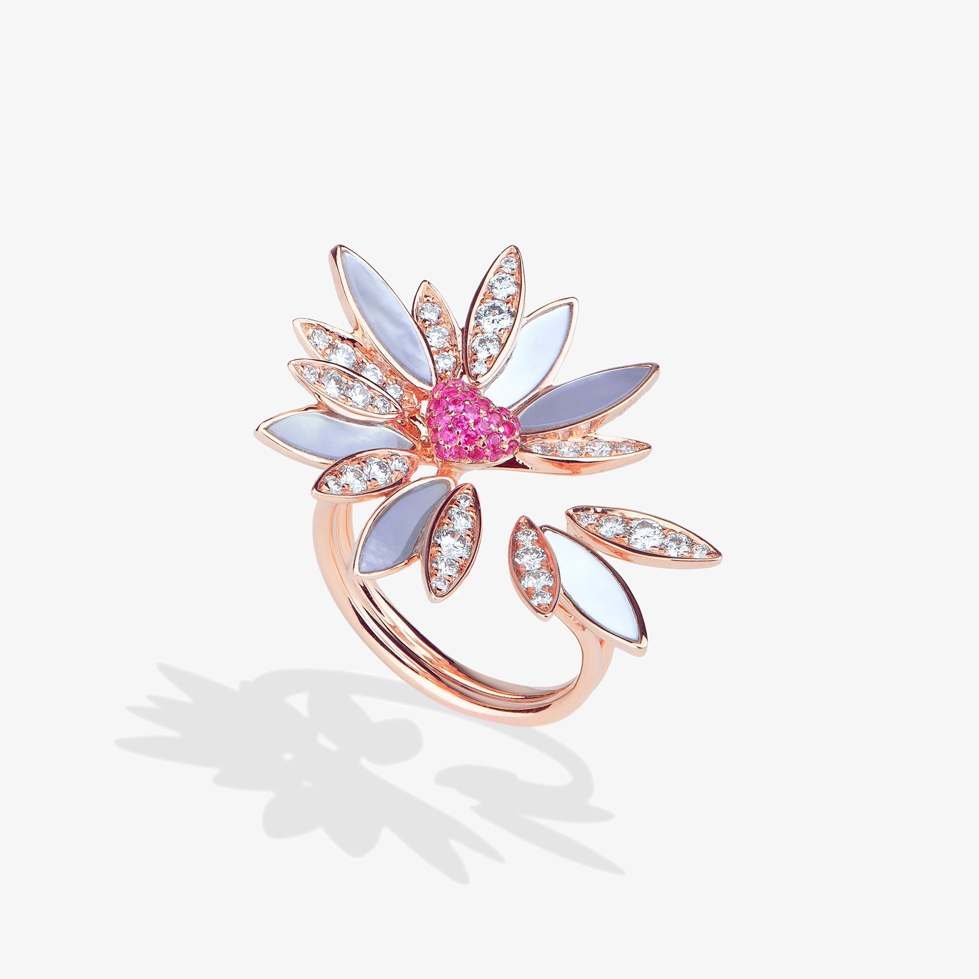 Love Me, Love Me Not Rose Gold Pink Sapphire Ring
