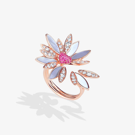 Love Me, Love Me Not Rose Gold Pink Sapphire Ring - RING WOMAN by Samra Jewellery