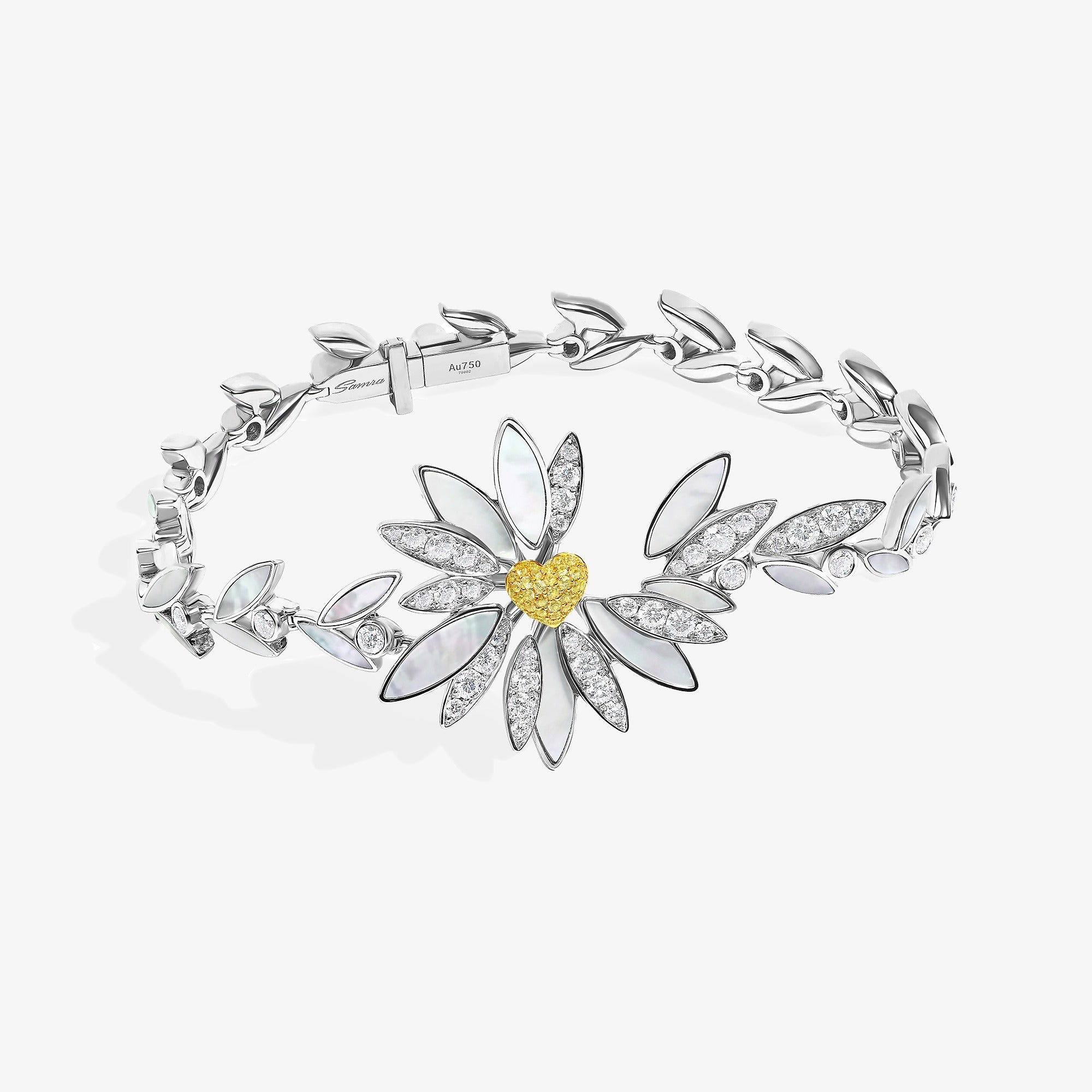 Love Me, Love Me Not White Gold Yellow Sapphire Bracelet