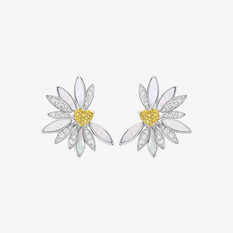 Love Me, Love Me Not White Gold Yellow Sapphire Earrings - EARRING WOMAN by Samra Jewellery