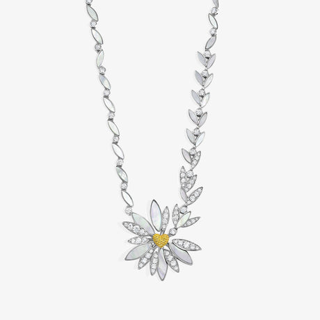Love Me, Love Me Not White Gold Yellow Sapphire Necklace - NECKLACE WOMAN by Samra Jewellery