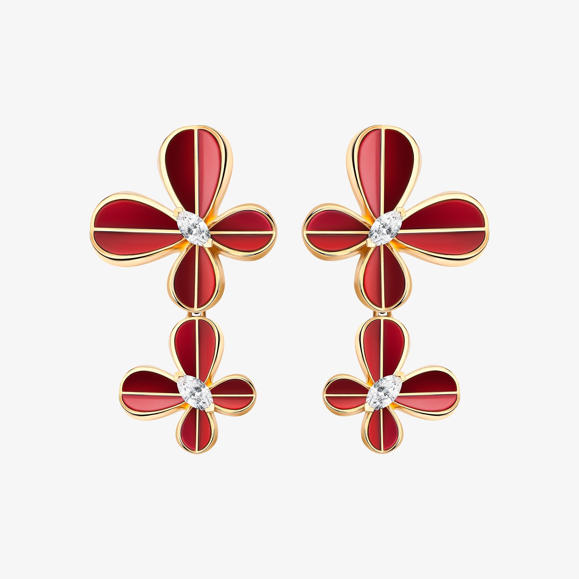 Marquise Butterfly Rose Gold Dangling Earring