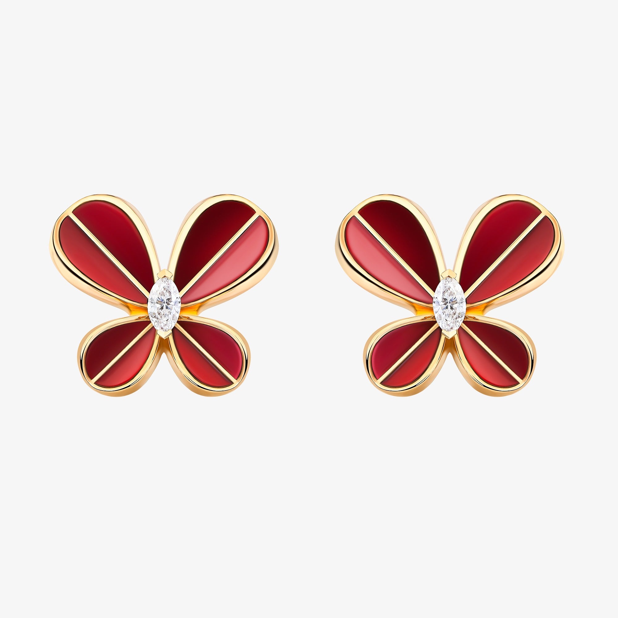 Marquise Butterfly Rose Gold Large Earring