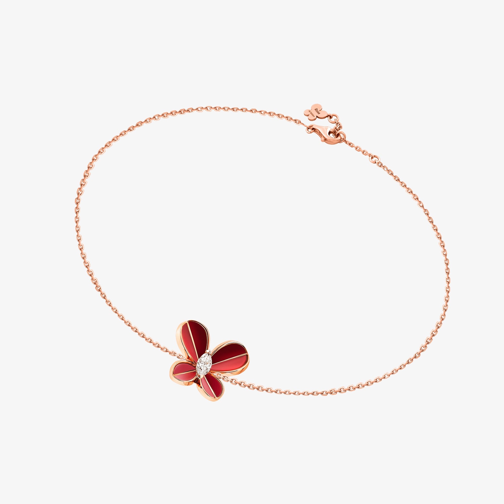 سوار الفراشة الصغير بقصّة الماركيز من الذهب الزهري