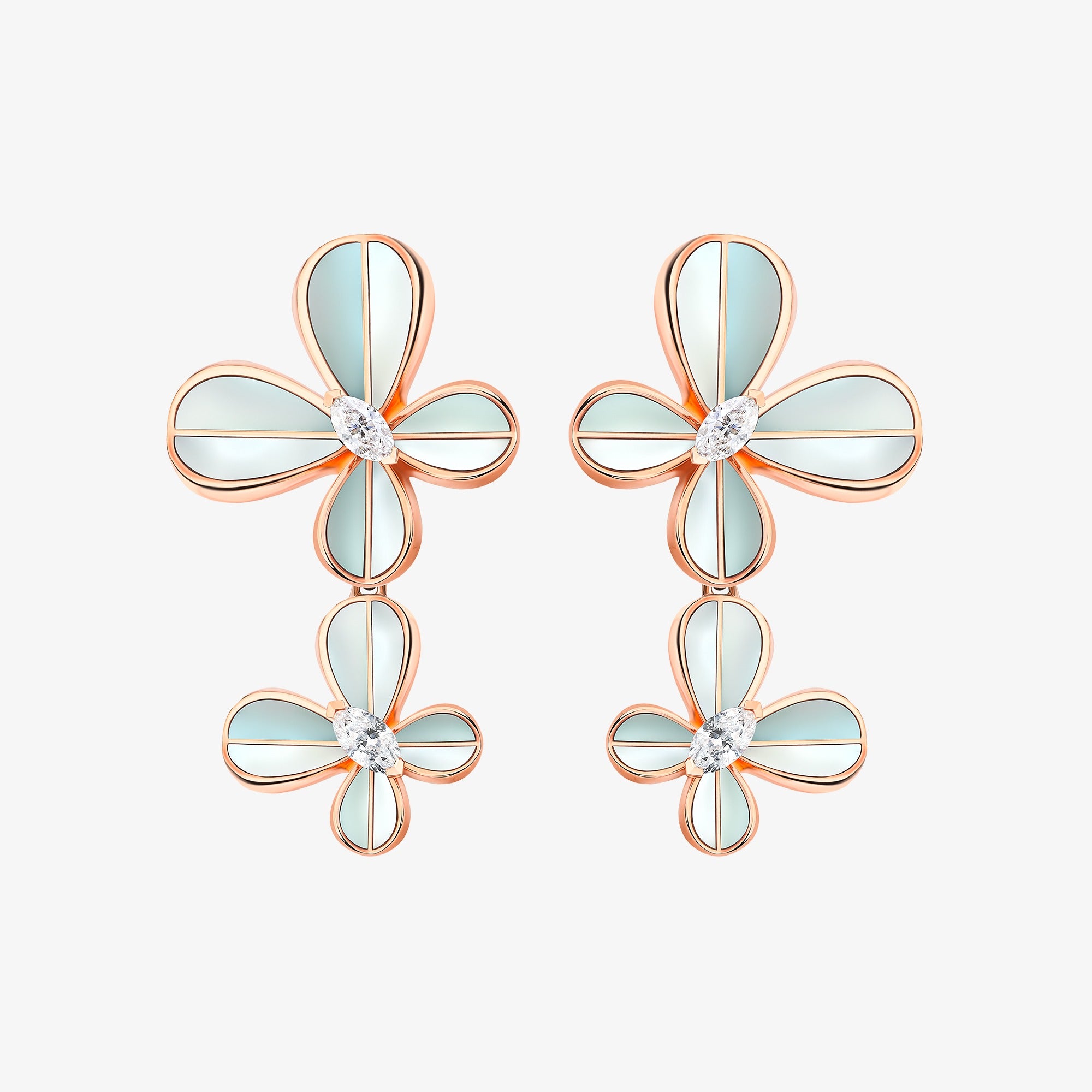Marquise Butterfly Rose Gold Dangling Earring