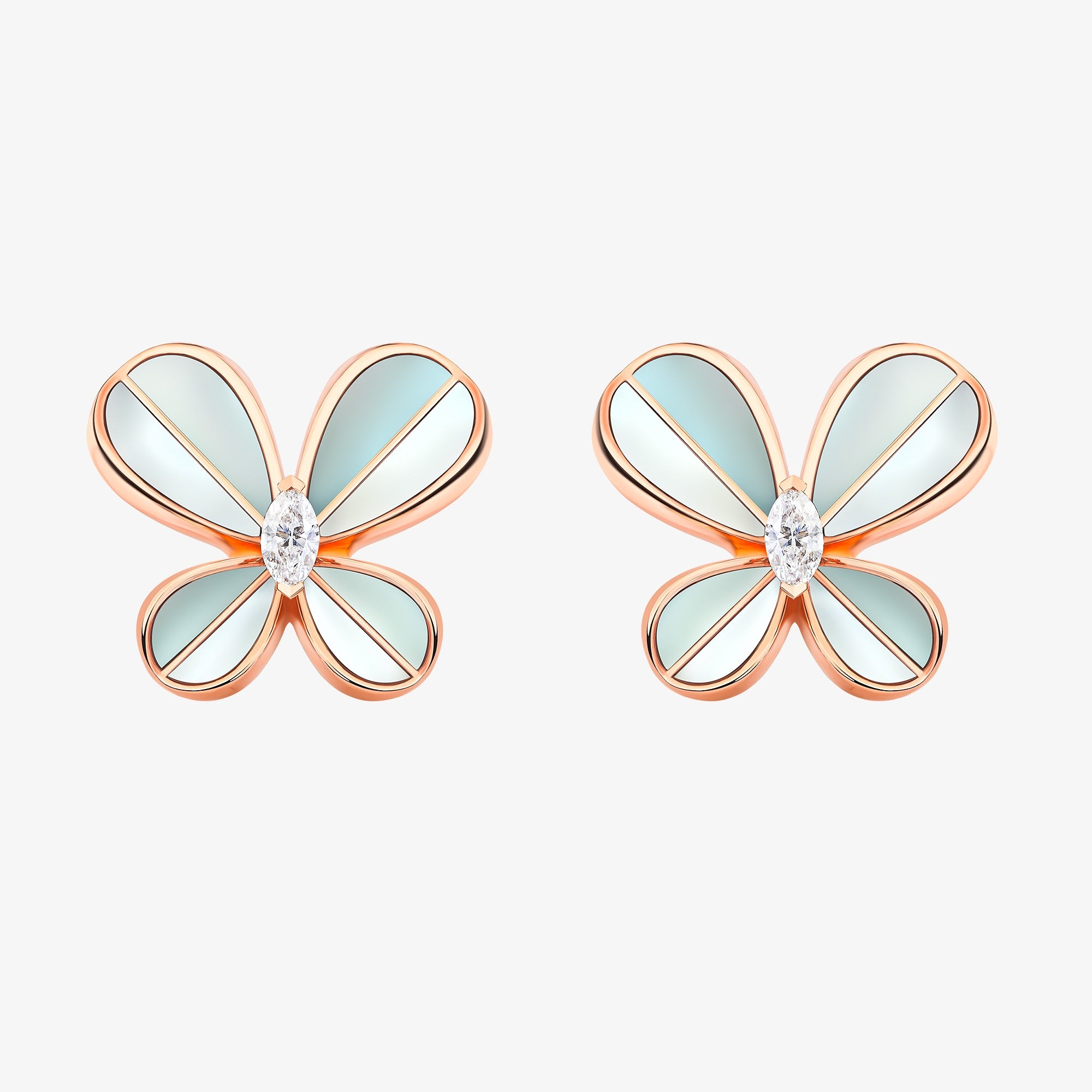 Marquise Butterfly Rose Gold Large Earring