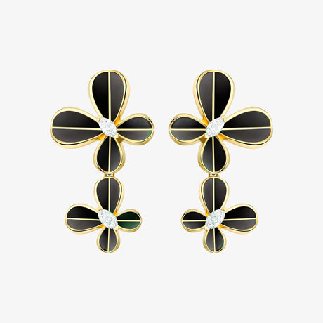 Marquise Butterfly Yellow Gold Dangling Earring - EARRING WOMAN by Samra Jewellery