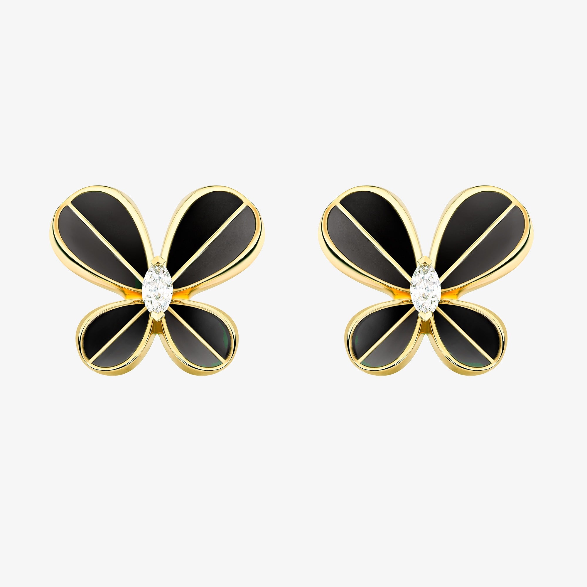 Marquise Butterfly Yellow Gold Large Earring