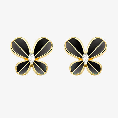 Marquise Butterfly Yellow Gold Large Earring - EARRING WOMAN by Samra Jewellery