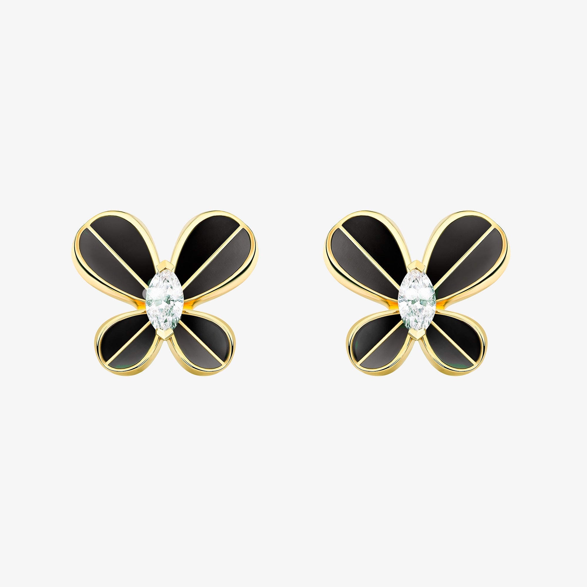 Marquise Butterfly Yellow Gold Small Earring