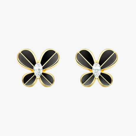 Marquise Butterfly Yellow Gold Small Earring - EARRING WOMAN by Samra Jewellery