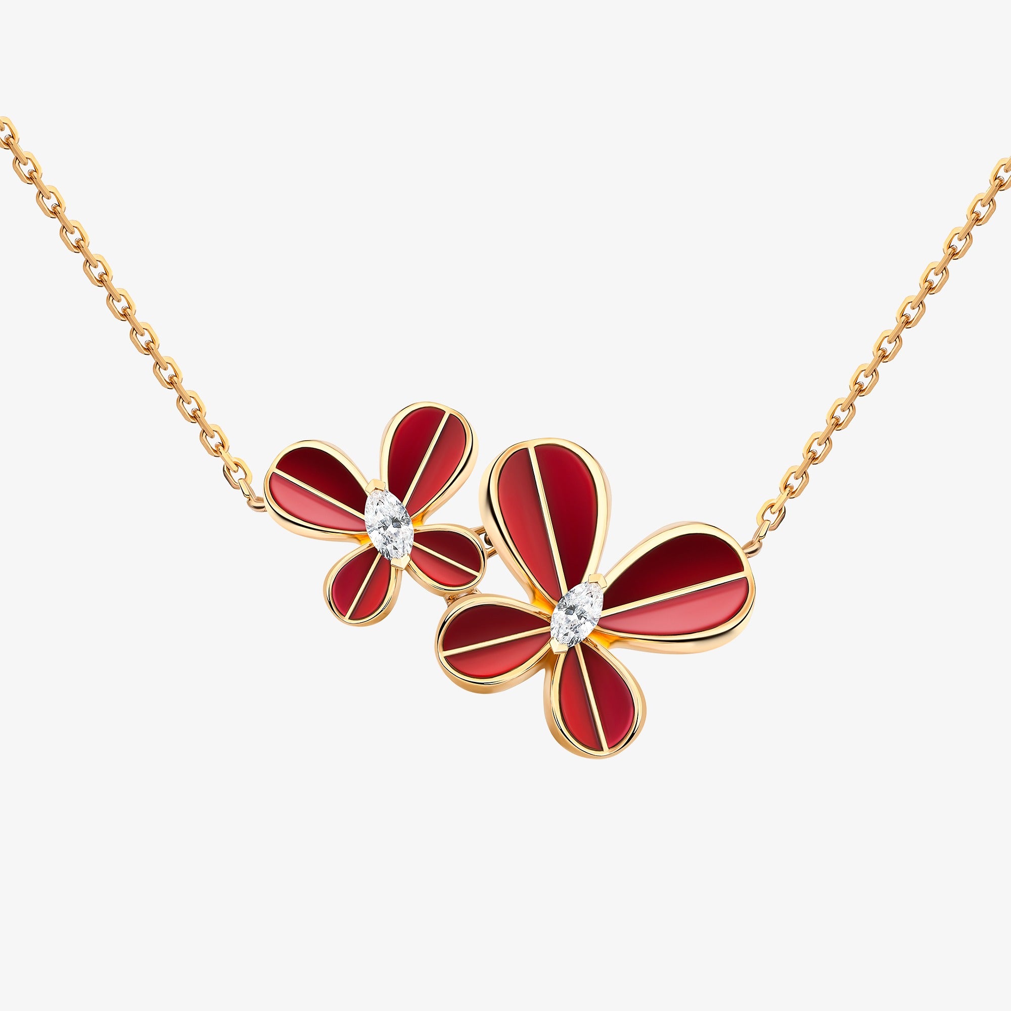 Marquise Butterfly Rose Gold Necklace