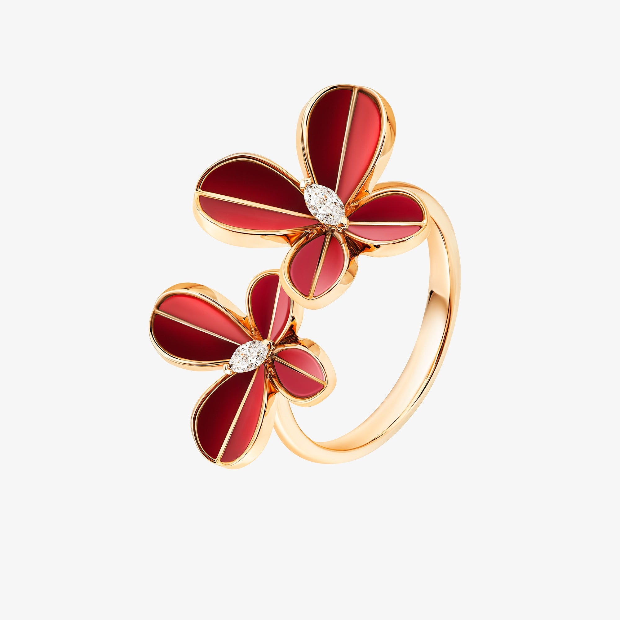 Marquise Butterfly Rose Gold Ring