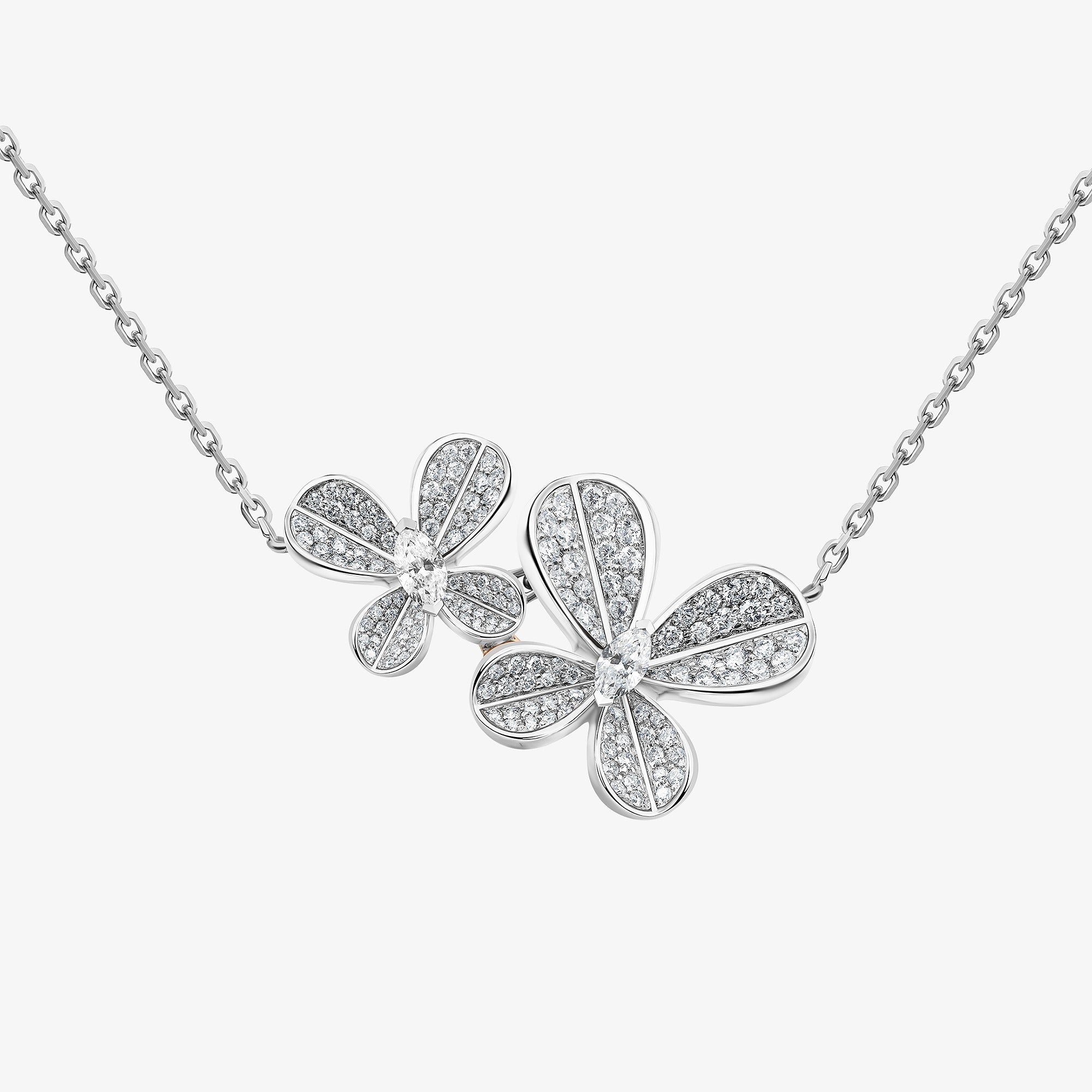 Marquise Butterfly White Gold Necklace