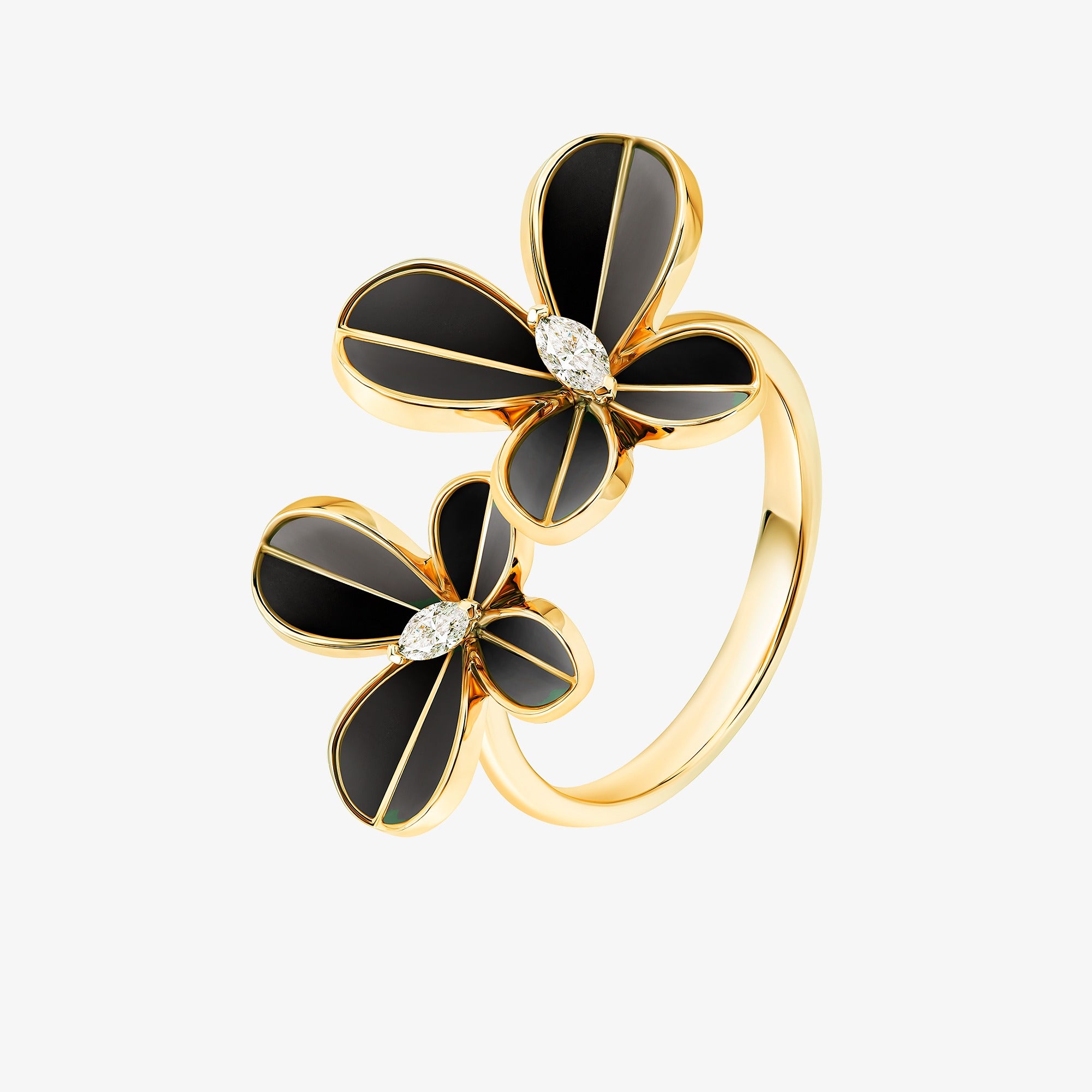 Marquise Butterfly Yellow Gold Ring