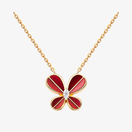 Marquise Butterfly Rose Gold Large Necklace - NECKLACE WOMAN by Samra Jewellery