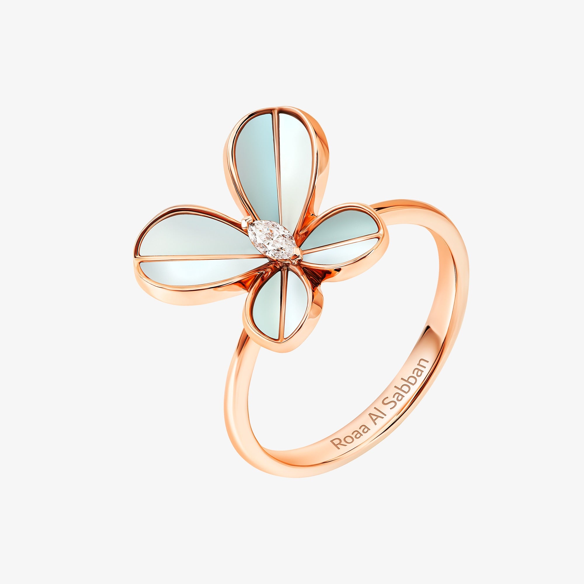 Marquise Butterfly Rose Gold Large Ring