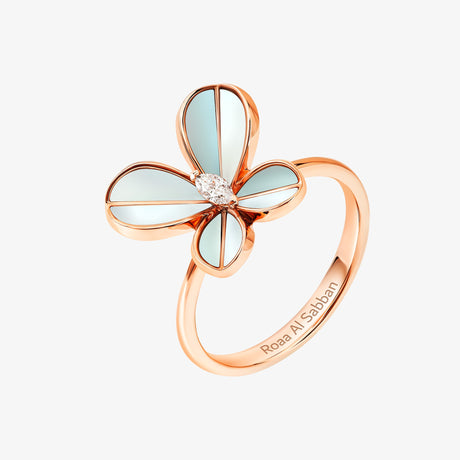 Marquise Butterfly Rose Gold Large Ring - RING WOMAN by Samra Jewellery