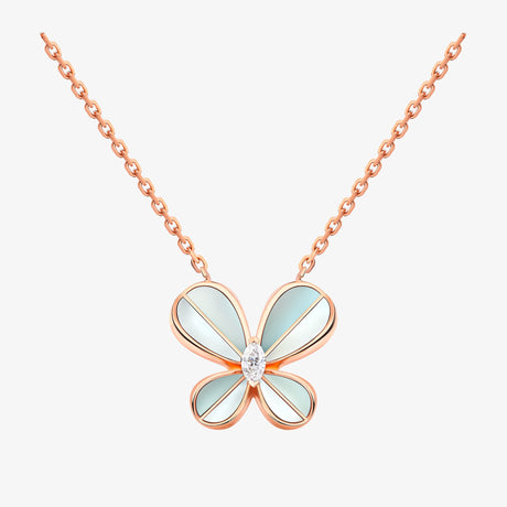 Marquise Butterfly Rose Gold Large Necklace - NECKLACE WOMAN by Samra Jewellery