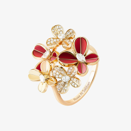 Marquise Butterfly Rose Gold Multi Ring - RING WOMAN by Samra Jewellery