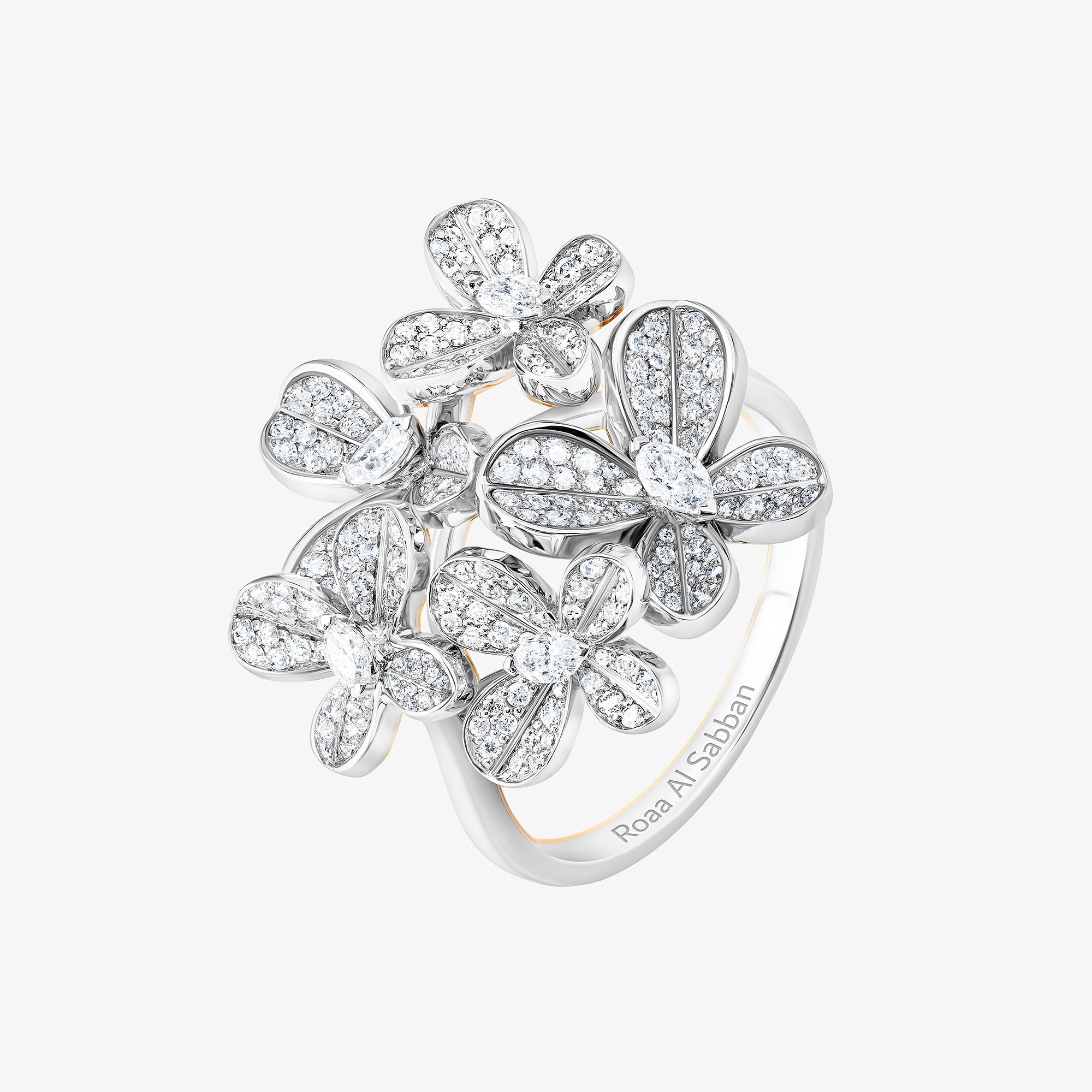 Marquise Butterfly White Gold Multi Ring