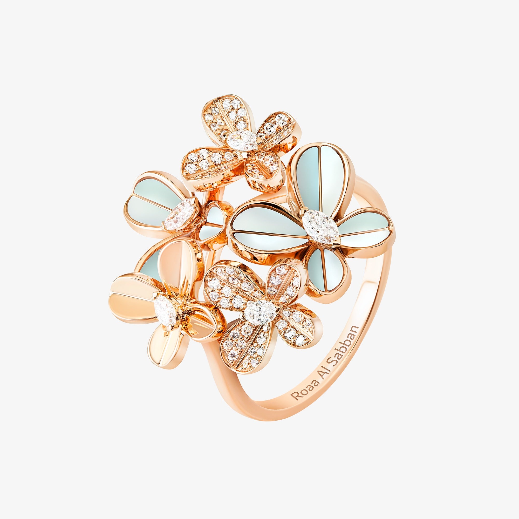 Marquise Butterfly Rose Gold Multi Ring