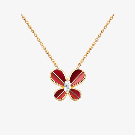 Marquise Butterfly Rose Gold Small Necklace - NECKLACE WOMAN by Samra Jewellery