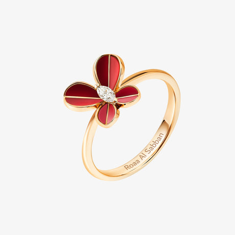 Marquise Butterfly Rose Gold Small Ring - RING WOMAN by Samra Jewellery