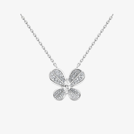 Marquise Butterfly White Gold Small Necklace - NECKLACE WOMAN by Samra Jewellery