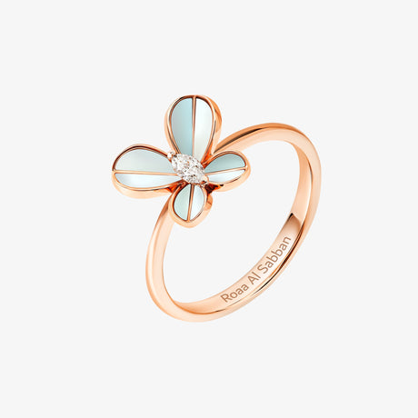 Marquise Butterfly Rose Gold Small Ring - RING WOMAN by Samra Jewellery