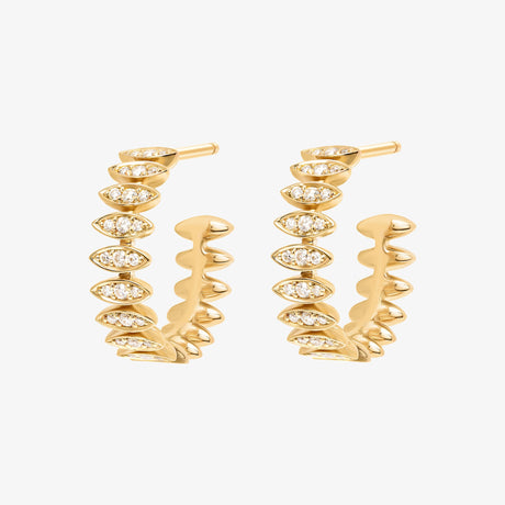 Barq Marquise Yellow Gold Diamond Large Earring - EARRING WOMAN by Samra Jewellery