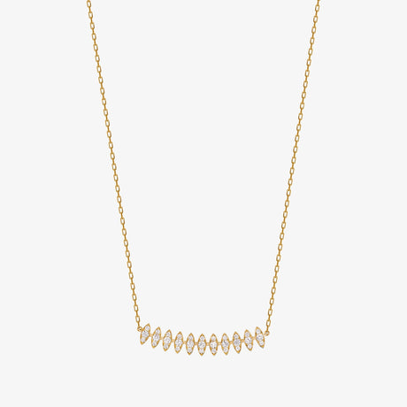 Barq Marquise Yellow Gold Diamond Large Necklace - NECKLACE WOMAN by Samra Jewellery