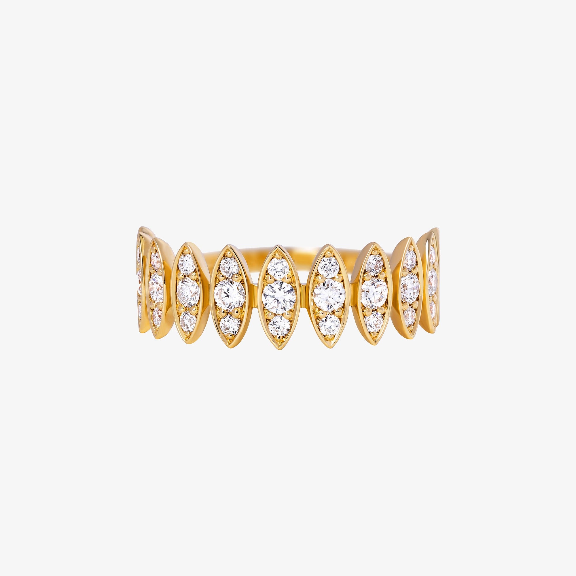 Barq Marquise Yellow Gold Diamond Large Ring