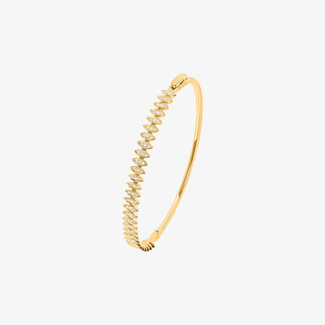 Barq Marquise Yellow Gold Diamond Small Bangle - BRACELET WOMAN by Samra Jewellery