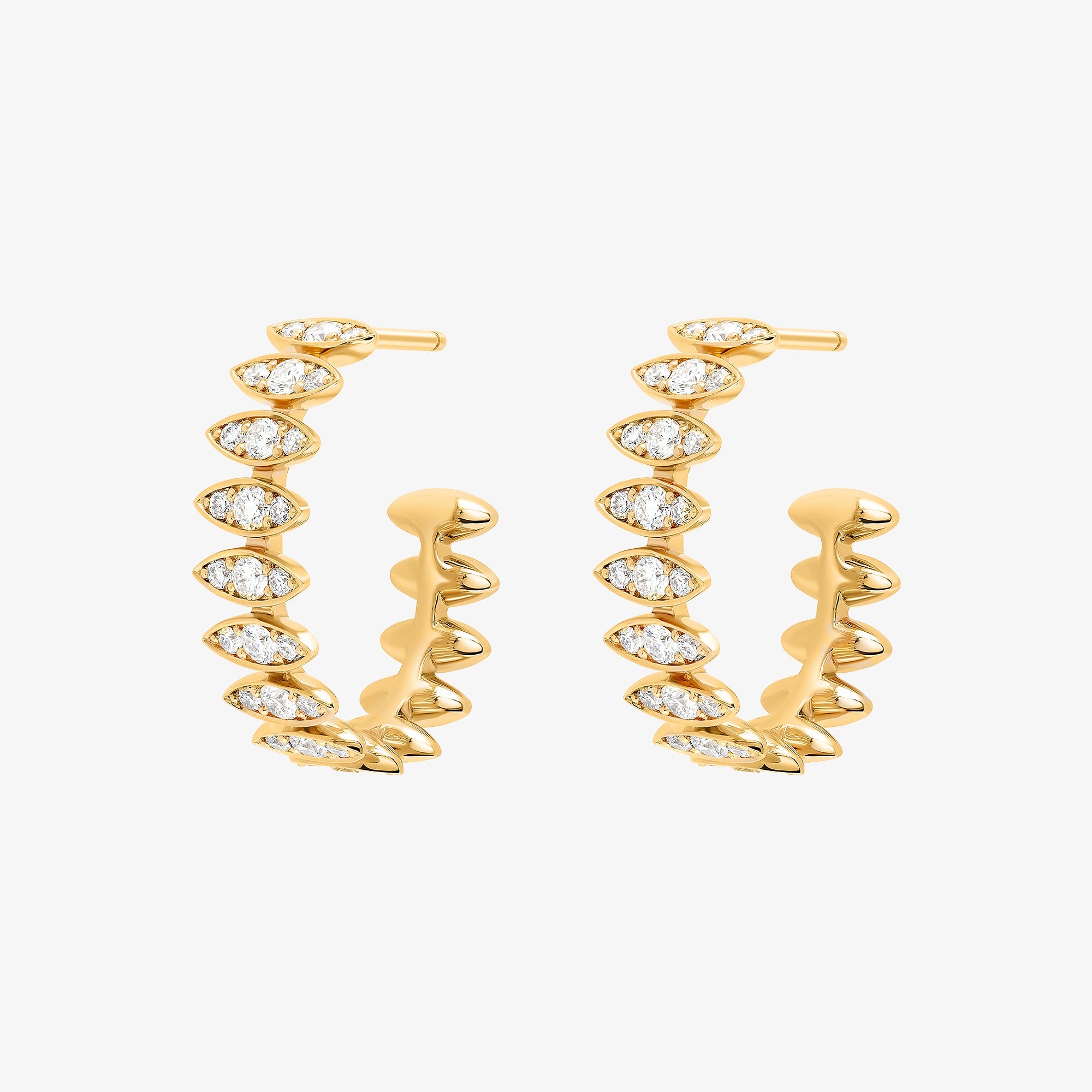 Barq Marquise Yellow Gold Diamond Small Earring