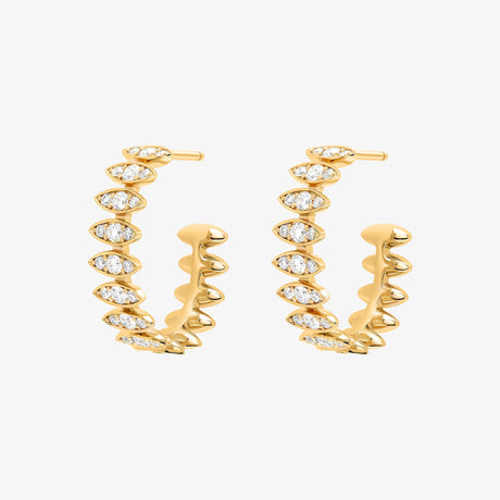 Barq Marquise Yellow Gold Diamond Small Earring - EARRING WOMAN by Samra Jewellery